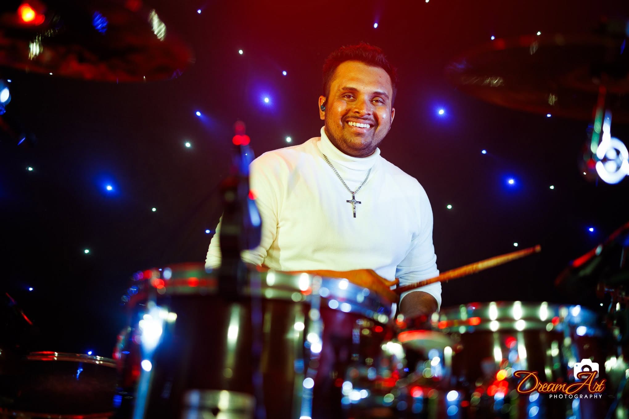 Live Drum Rhythms & Stage Lighting at Rave Up 2023